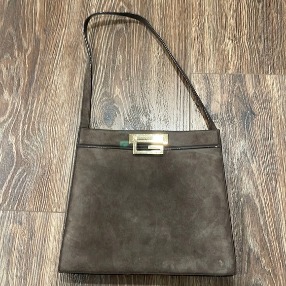 Gucci Handbags - GUCCI mark shoulder bag suede brown